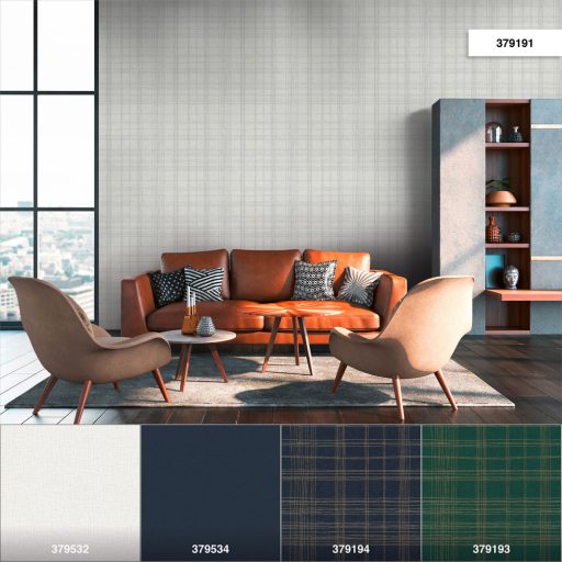 As-Creation Metropolitan Stories II, 37919-1 Grafikus Design "kockás" vonalminta szürkésfehér ezüst fémes hatás tapéta