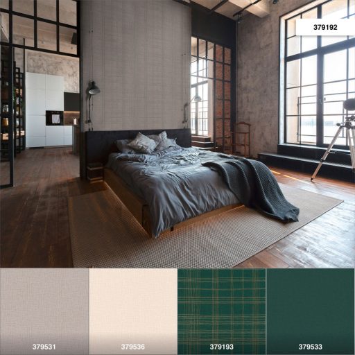 As-Creation Metropolitan Stories II, 37919-2 Grafikus Design "kockás" vonalminta szürkésbézs/szürkésbarna ezüst fémes hatás tapéta