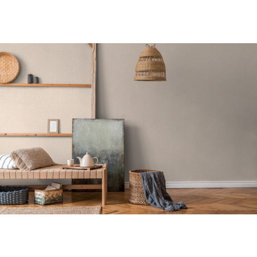 As-Creation Metropolitan Stories II, 37953-6 Natur Egyszínű strukturált textilhatású minta bézs sárga/aranysárga tapéta