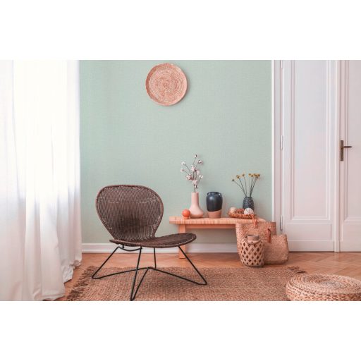 As-Creation Metropolitan Stories II, 37953-7 Natur Egyszínű strukturált textilhatású minta világoszöld tapéta