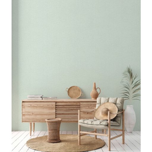 As-Creation Metropolitan Stories II, 37953-7 Natur Egyszínű strukturált textilhatású minta világoszöld tapéta