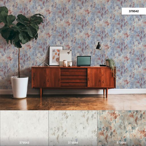 As-Creation Metropolitan Stories II, 37954-2 Natur Erezetes betonminta kék bézs rozsdabarna szines tapéta