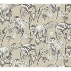   As-Creation Michalsky-Change is Good 37982-3 Natur Trópusi dzsungel játékos majmokkal bézs szürke árnyalatok fehér tapéta