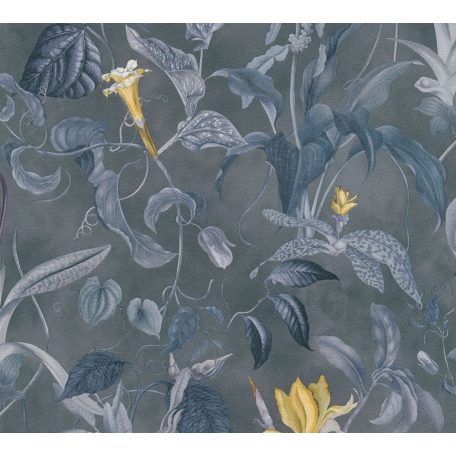 As-Creation Michalsky-Change is Good 37988-3 Natur Botanikus délszaki virágok levelek szürke kék sárga tapéta