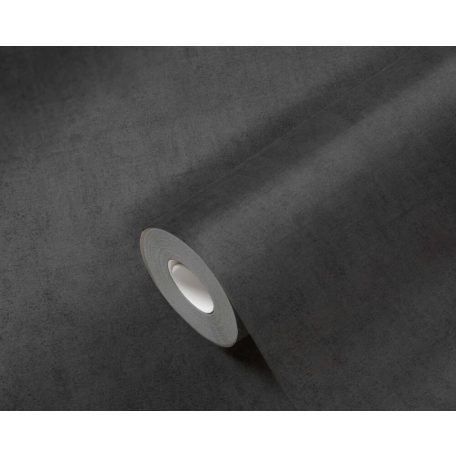 Strukturált folthatású egyszínű minta fekete tónus tapéta