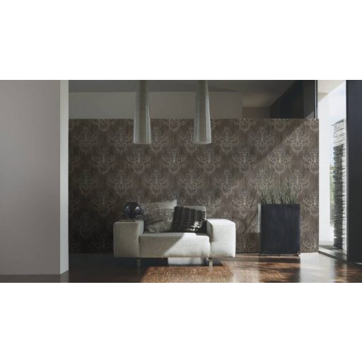 Strukturált egyszínű finom vonalazás bézs/szürkésbézs tónus finom fény tapéta