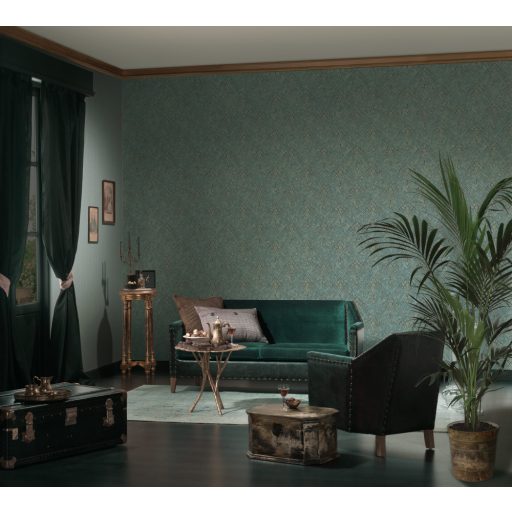 Strukturált egyszínű finom vonalazás zöld/világoszöld tónus finom fény tapéta