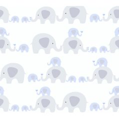   As-Creation Little Love 38113-1 Gyerekszobai Játékos elefántok egymás hegyén de főleg hátán fehér szürke kék tapéta