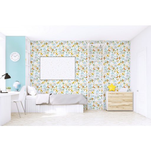 As-Creation Little Love 38116-2 Gyerekszobai grafikus vidám pöttyös minta fehér kék sárga tapéta