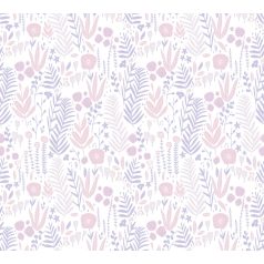   As-Creation Little Love 38118-1 Gyerekszobai Natur növények levelek virágok fehér rózsaszín lila tapéta