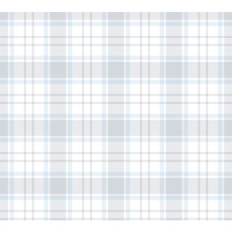   As-Creation Little Love 38122-3 Gyerekszobai Kockás kék szürke fehér tapéta