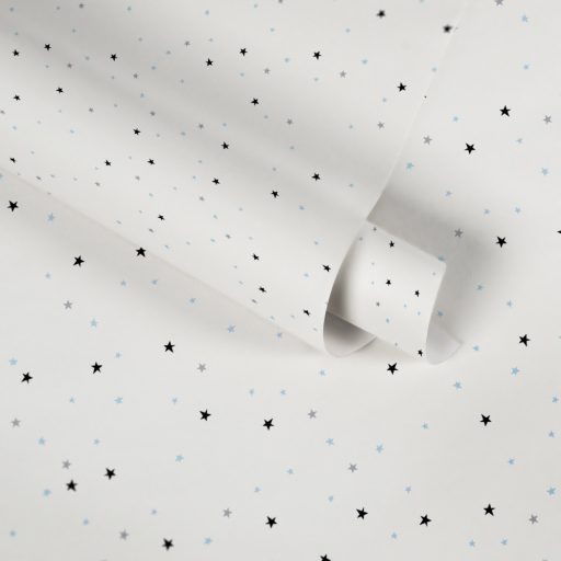 As-Creation Little Love 38123-1 Gyerekszobai Little Stars kis csillagok fehér kék szürke fekete tapéta