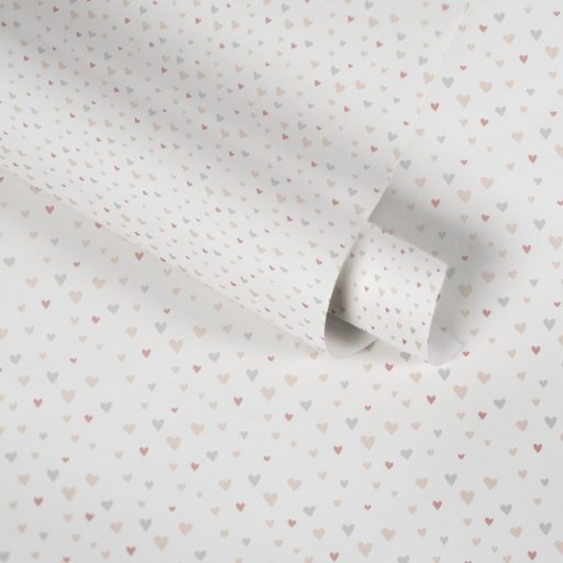 As-Creation Little Love 38124-1 Gyerekszobai Little Hearts kis szívek fehér bézs rózsaszín szürke tapéta