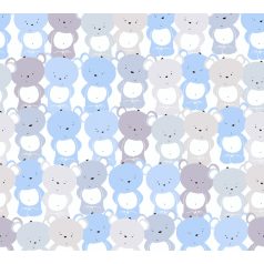   As-Creation Little Love 38129-1 Gyerekszobai "Tömeges" Teddy mackó megjelenítés fehér kék szürke lila tapéta