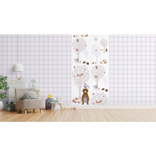 As-Creation Little Love 38134-1 Gyerekszobai Medvék és más erdei állatok panelszerú megjelenítés fehér szürke barna tapéta