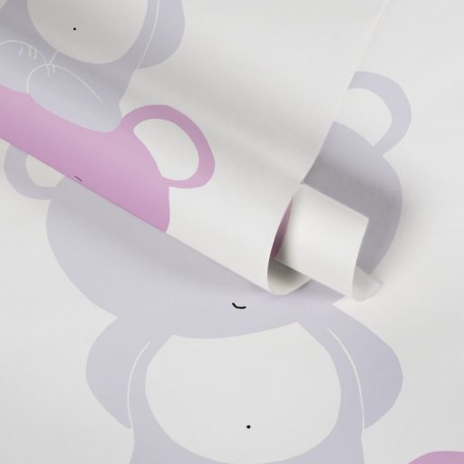 As-Creation Little Love 38136-2 Gyerekszobai Teddy mackók egymás fején állva panelszerű megjelenítés fehér szürke rózsaszín lila tapéta