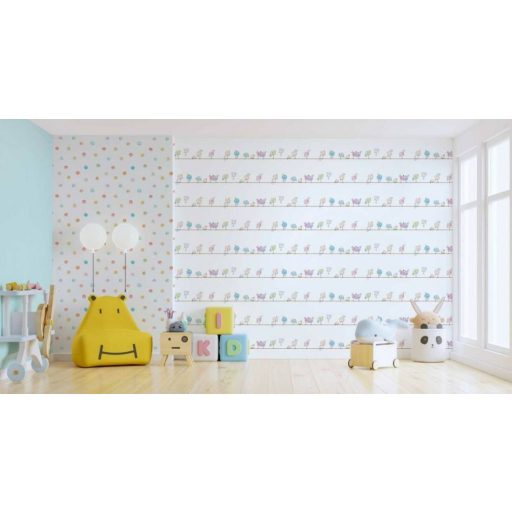As-Creation Little Love 38137-1 Gyerekszobai Madarak madárfiókák fehér szines tapéta