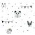 As-Creation Little Love 38138-1 Gyerekszobai Láma panda unikornis stb pöttyös alapon fehér rózsaszín fekete tapéta