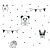 As-Creation Little Love 38138-2  Gyerekszobai Láma panda unikornis stb pöttyös alapon fehér fekete tapéta