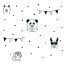 As-Creation Little Love 38138-2  Gyerekszobai Láma panda unikornis stb pöttyös alapon fehér fekete tapéta