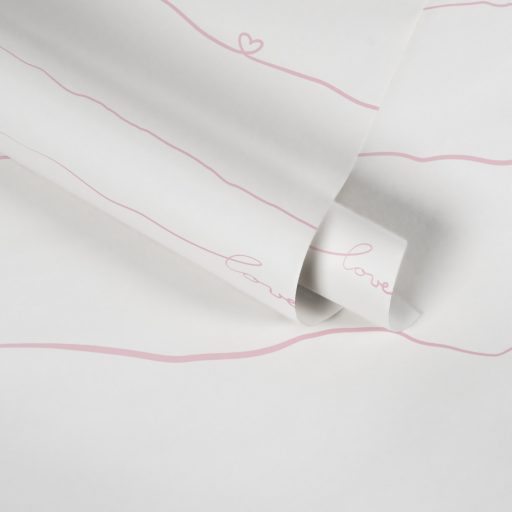 As-Creation Little Love 38140-2 Gyerekszobai "a szív írása" írásvonal szivekkel fehér rózsaszín tapéta