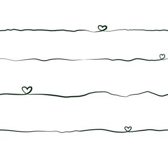   As-Creation Little Love 38140-3 Gyerekszobai "a szív írása" írásvonal szivekkel fehér fekete tapéta