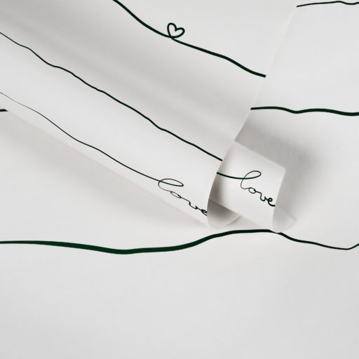 As-Creation Little Love 38140-3 Gyerekszobai "a szív írása" írásvonal szivekkel fehér fekete tapéta