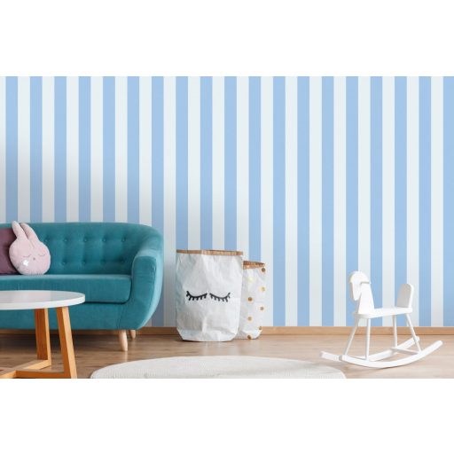 As-Creation Little Love 38148-5 Gyerekszobai Csíkos blokkcsíkos fehér kék tapéta