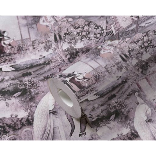 As-Creation Dream Flowery 38173-1 Etno keleti motívum tündérmese az 1001 éjszakából fehér rózsaszín lila fekete tapéta