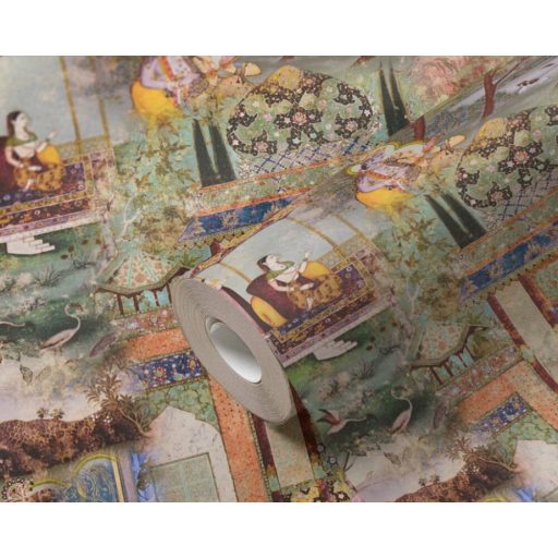 As-Creation Dream Flowery 38174-1 Etno keleti motívum álom az 1001 éjszakából sárga kék szines tapéta