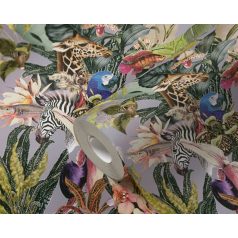   As-Creation Dream Flowery 38176-2 Natur Virágos fantázia trópusi életkép szürke zöld szines tapéta