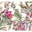 As-Creation Dream Flowery 38178-6 Natur Trópusi buja egzotikus motívum kolibrikkel krémszín lila zöld szines tapéta