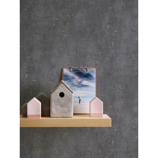 As-Creation Titanium 3, 38195-1 Natur/Ipari design Elegáns beton megjelenítés sötétszürke roségold fénylő mintarészletek tapéta