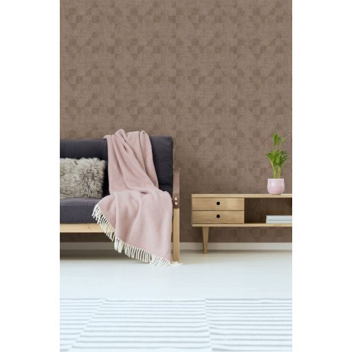 As-Creation Titanium 3, 38196-4 Geometrikus Trapéz és más síkidomok barna szürkésbarna fénylő mintarészletek tapéta