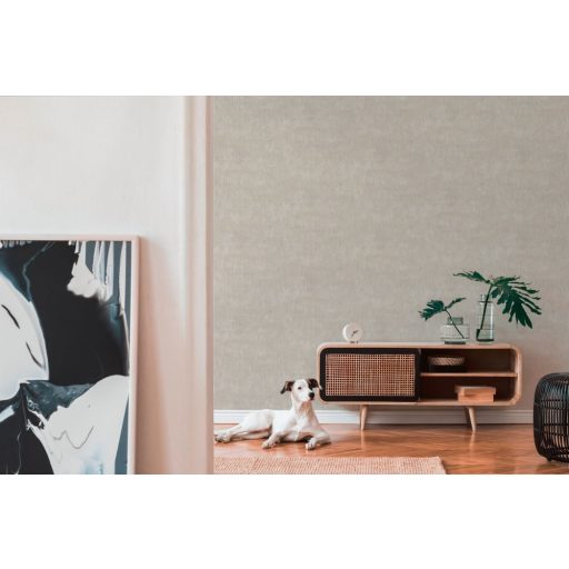 As-Creation Titanium 3, 38199-1 Struktúrminta szabálytalan vonalakkal bézs ezüst csillogó hatás tapéta