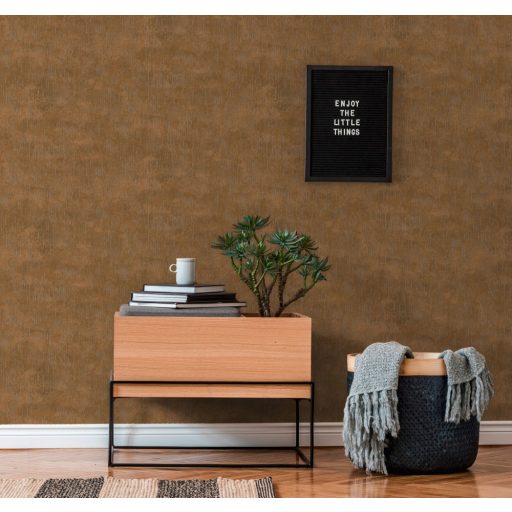 As-Creation Titanium 3, 38199-4 Struktúrminta szabálytalan vonalakkal rézszín bézs/barna csillogó hatás tapéta