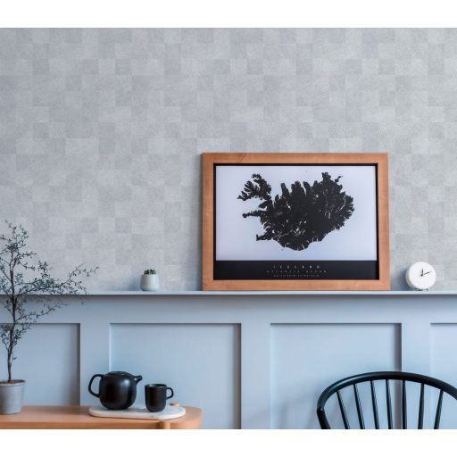 As-Creation Titanium 3, 38200-1 Geometrikus design változatos négyzetek stuktúrmintával szürkésfehér szürke árnyalatok enyhe fény tapéta