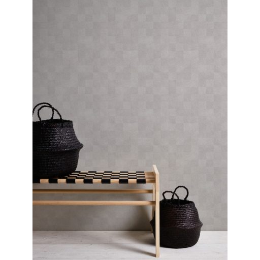 As-Creation Titanium 3, 38200-2 Geometrikus design változatos négyzetek stuktúrmintával szürke szürkésbézs enyhe fény tapéta