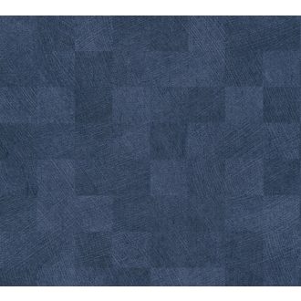   As-Creation Titanium 3, 38200-5 Geometrikus design változatos négyzetek stuktúrmintával kék és sötétkék árnyalatok enyhe fény tapéta