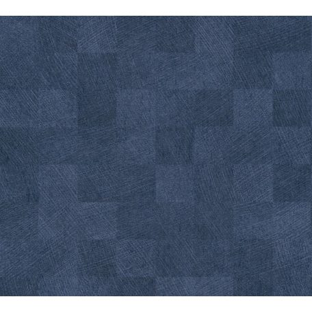 As-Creation Titanium 3, 38200-5 Geometrikus design változatos négyzetek stuktúrmintával kék és sötétkék árnyalatok enyhe fény tapéta