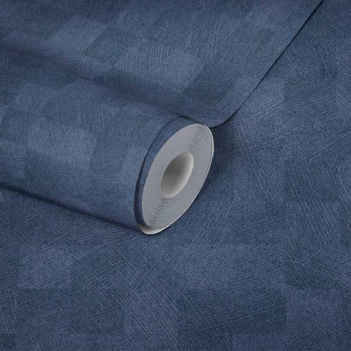 As-Creation Titanium 3, 38200-5 Geometrikus design változatos négyzetek stuktúrmintával kék és sötétkék árnyalatok enyhe fény tapéta