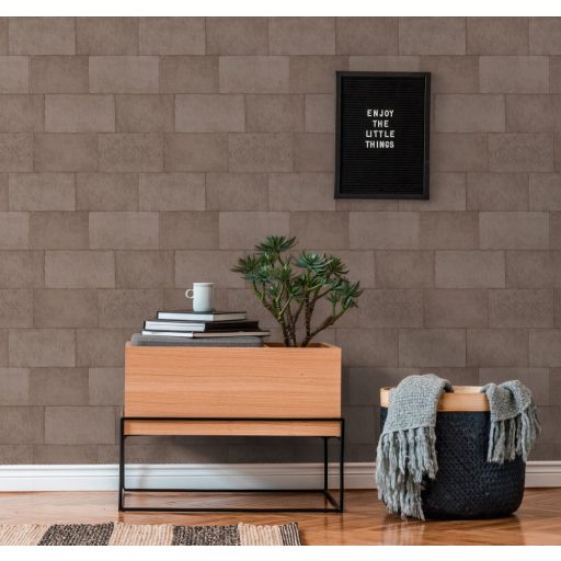 As-Creation Titanium 3, 38201-3 Natur/Ipari design kőfal karcolt mintával barna árnyalatok enyhe fény tapéta