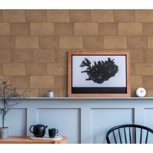 As-Creation Titanium 3, 38201-4 Natur/Ipari design kőfal karcolt mintával barna árnyalatok rézszín enyhe fény tapéta