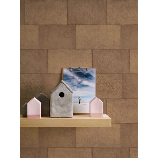 As-Creation Titanium 3, 38201-4 Natur/Ipari design kőfal karcolt mintával barna árnyalatok rézszín enyhe fény tapéta