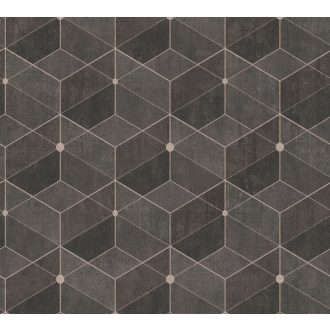   As-Creation Titanium 3, 38202-4 Geometrikus grafikus 3D szürke és szürkésbarna árnyalatok antracit bézsarany tapéta