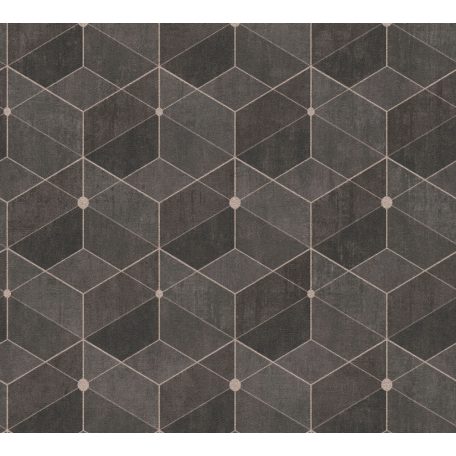 As-Creation Titanium 3, 38202-4 Geometrikus grafikus 3D szürke és szürkésbarna árnyalatok antracit bézsarany tapéta