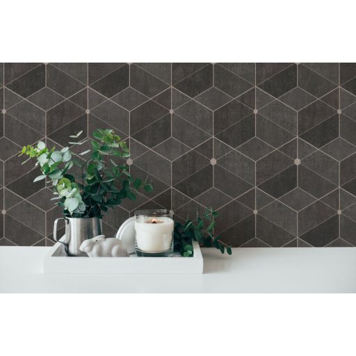 As-Creation Titanium 3, 38202-4 Geometrikus grafikus 3D szürke és szürkésbarna árnyalatok antracit bézsarany tapéta