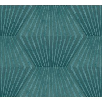   As-Creation Titanium 3, 38204-1 Geometrikus grafikus 3D zöld árnyalatok fényes mintarészletek tapéta