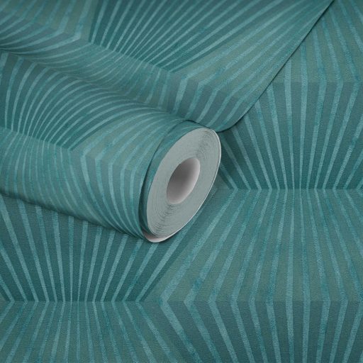 As-Creation Titanium 3, 38204-1 Geometrikus grafikus 3D zöld árnyalatok fényes mintarészletek tapéta