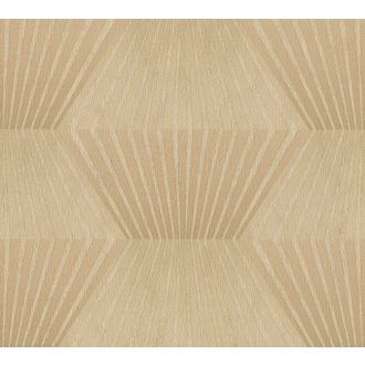   As-Creation Titanium 3, 38204-4 Geometrikus grafikus 3D aranysárga aranybarna fényes mintarészletek tapéta